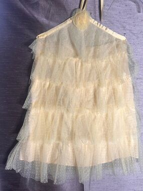 ENCHNT x SHEIN Yellow Tulle Halter Tiered Mini Dress Excellent Condition